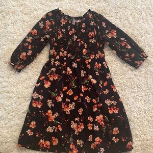XS ( size girls 10/12) black floral dress Old Navy